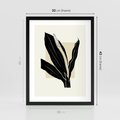 Plakat w ramie 30x40 - Harmonia liści - minimalistyczny obraz, szkic - rama czarna