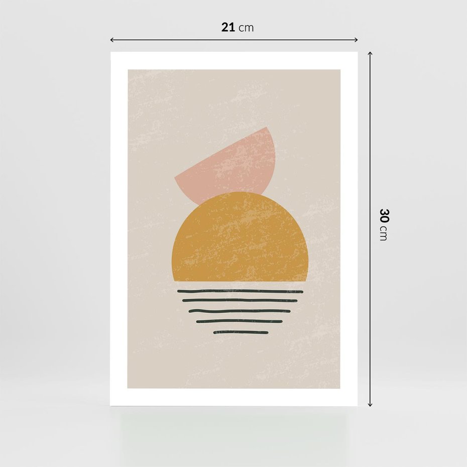 Plakat bez ramy 21x30 - Krótka Forma - abstrakcyjna sztuka, boho kształty