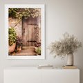 Plakat w ramie 50x70 - Stare drzwi pełne historii - drzwi, stare - rama biała