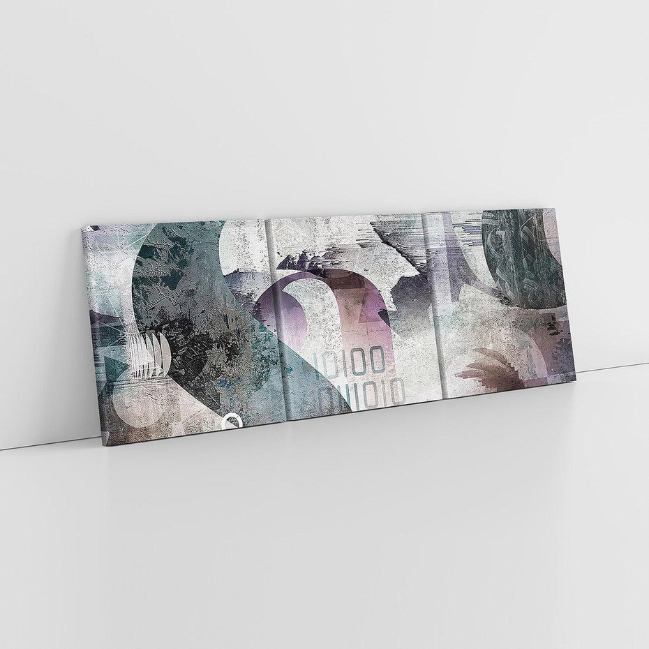 Obraz na płótnie 120x40 - Nocne opowieści w barwach - typografia, abstrakcja