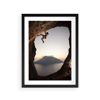 Plakat w ramie 40x50 - Wspinaczka na Wysokie Góry - wspinaczka, góry - rama czarna