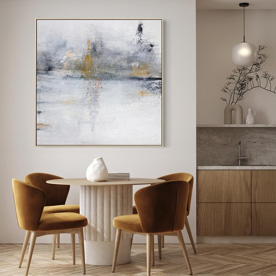 Obraz w ramie 80x80 - Kontrastujące Chaosy - abstrakcja, kontrast - rama drewno