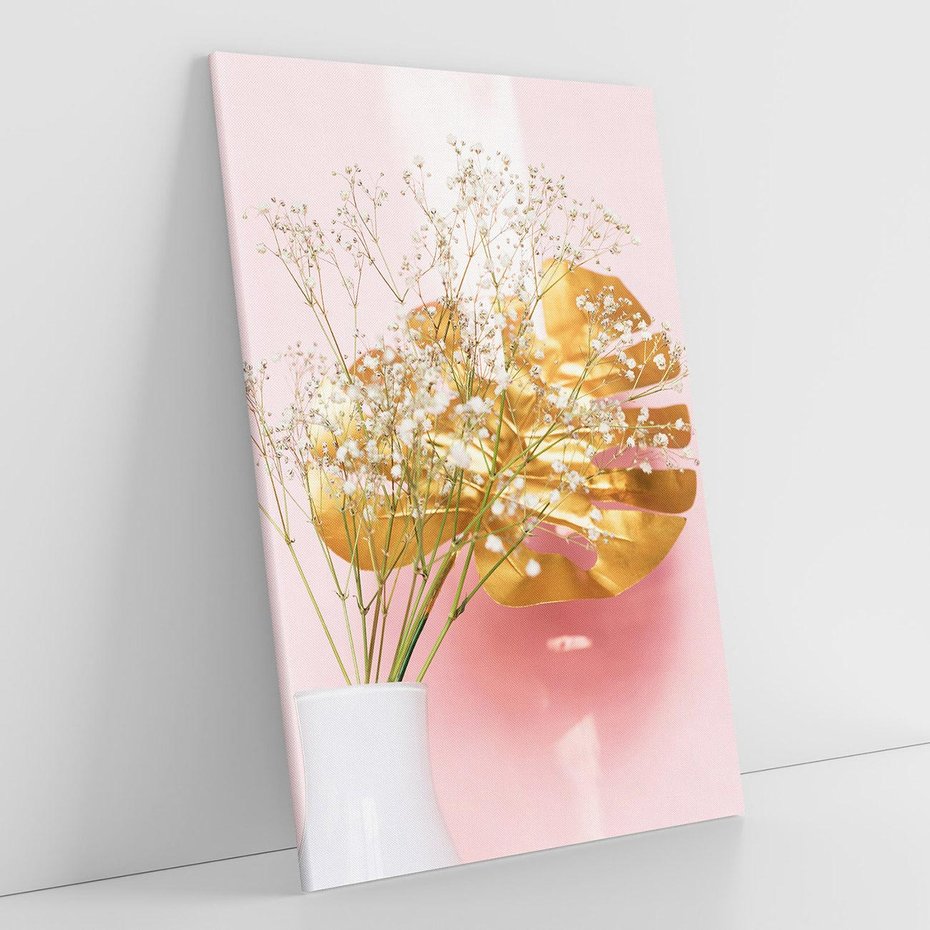 Obraz na płótnie 70x100 - Blask Natury - złote, liście