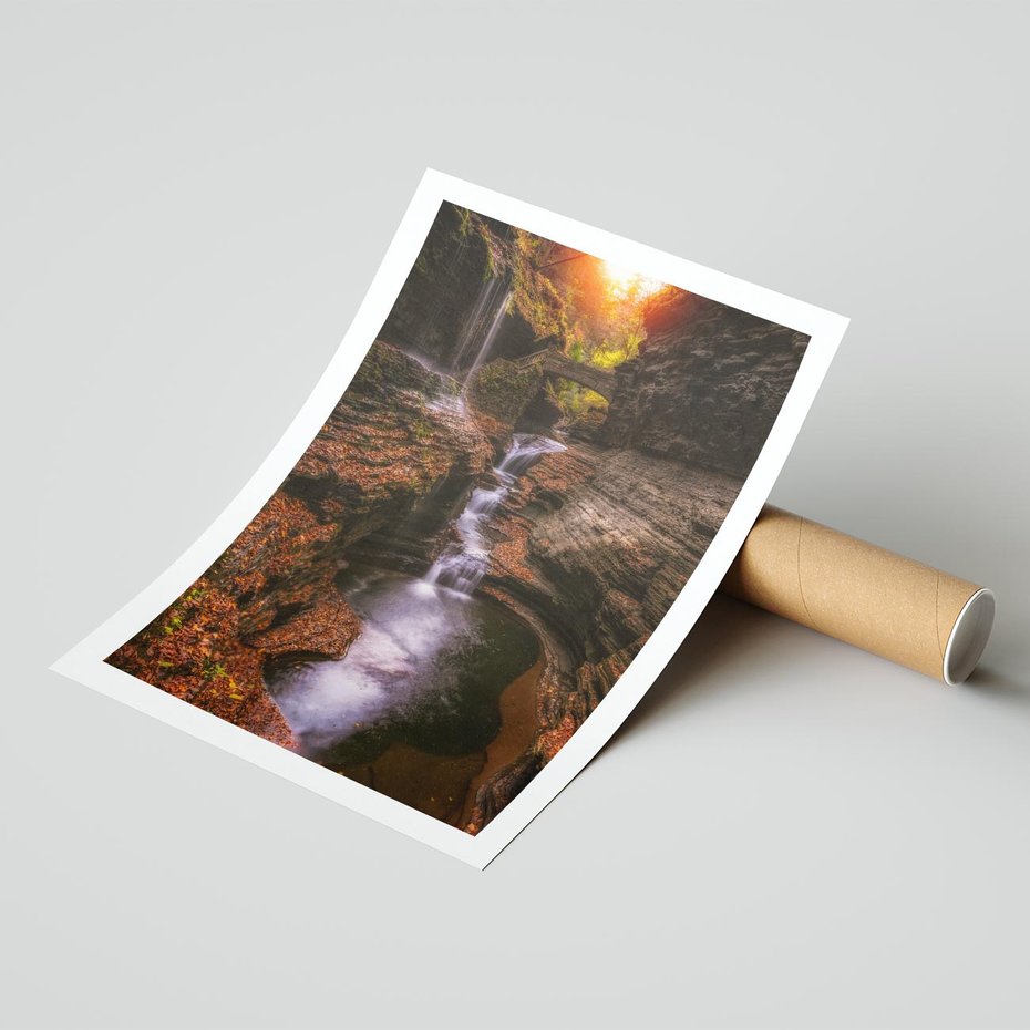 Plakat bez ramy 30x40 - Barwna Harmonia - strumień, las