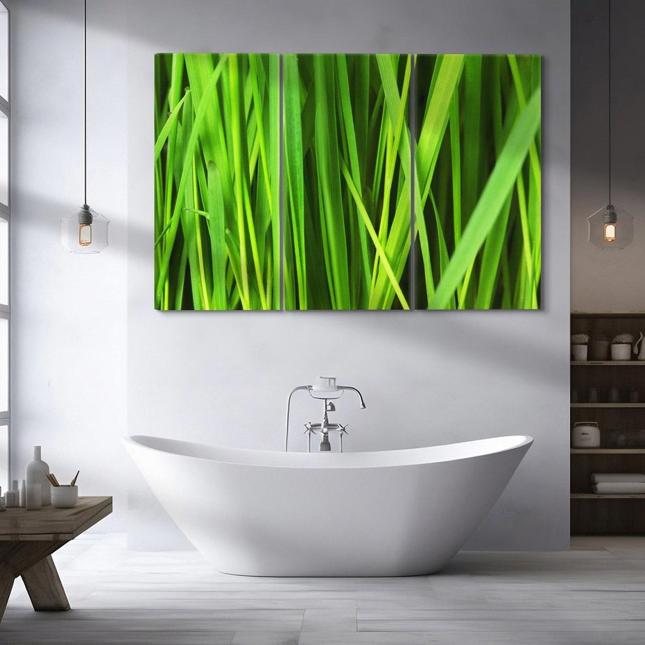 Obraz na płótnie 120x80 - Trawa w abstrakcji: natura przekształcona - trawa, abstrakcja