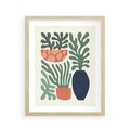 Plakat w ramie 40x50 - Abstrakcyjne Roślinne Formy - nowoczesna grafika, rośliny - rama drewno