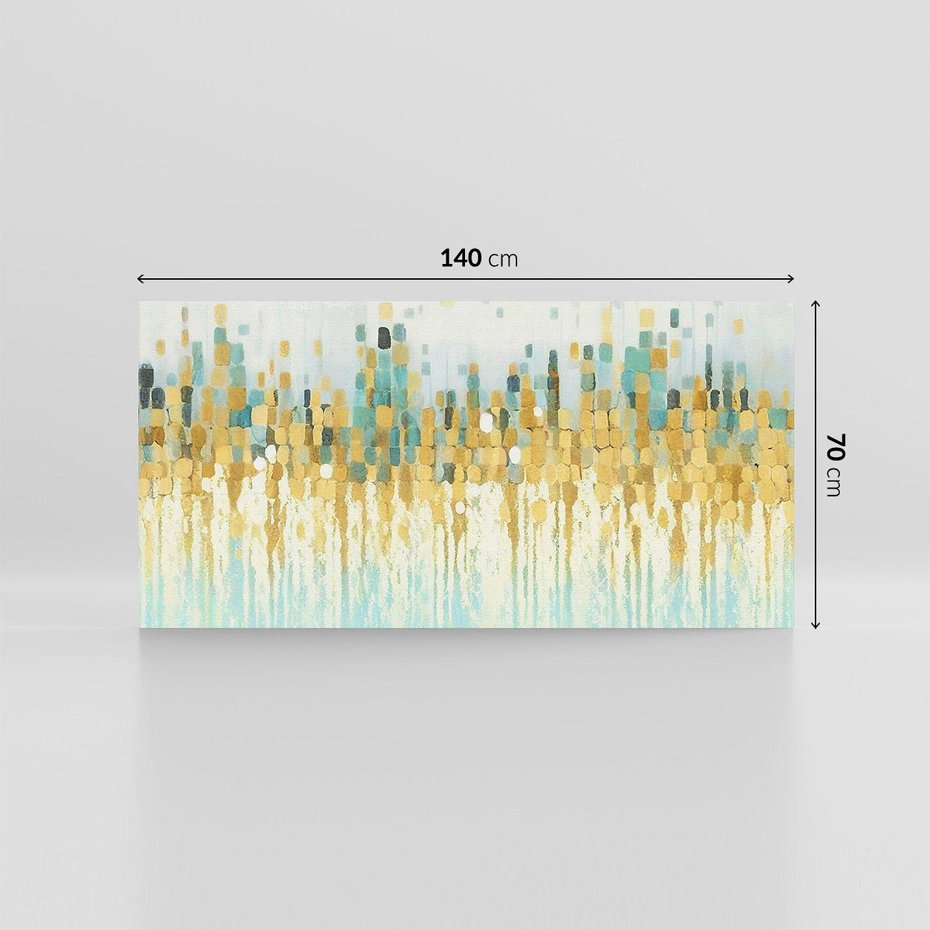 Obraz na płótnie 140x70 - Turkusowa Harmonia - abstrakcja, geometryczne plamki