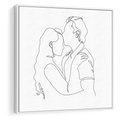 Obraz w ramie 80x80 - Wewnętrzne Emocje - para zakochanych, kobieta i mężczyzna - rama biała