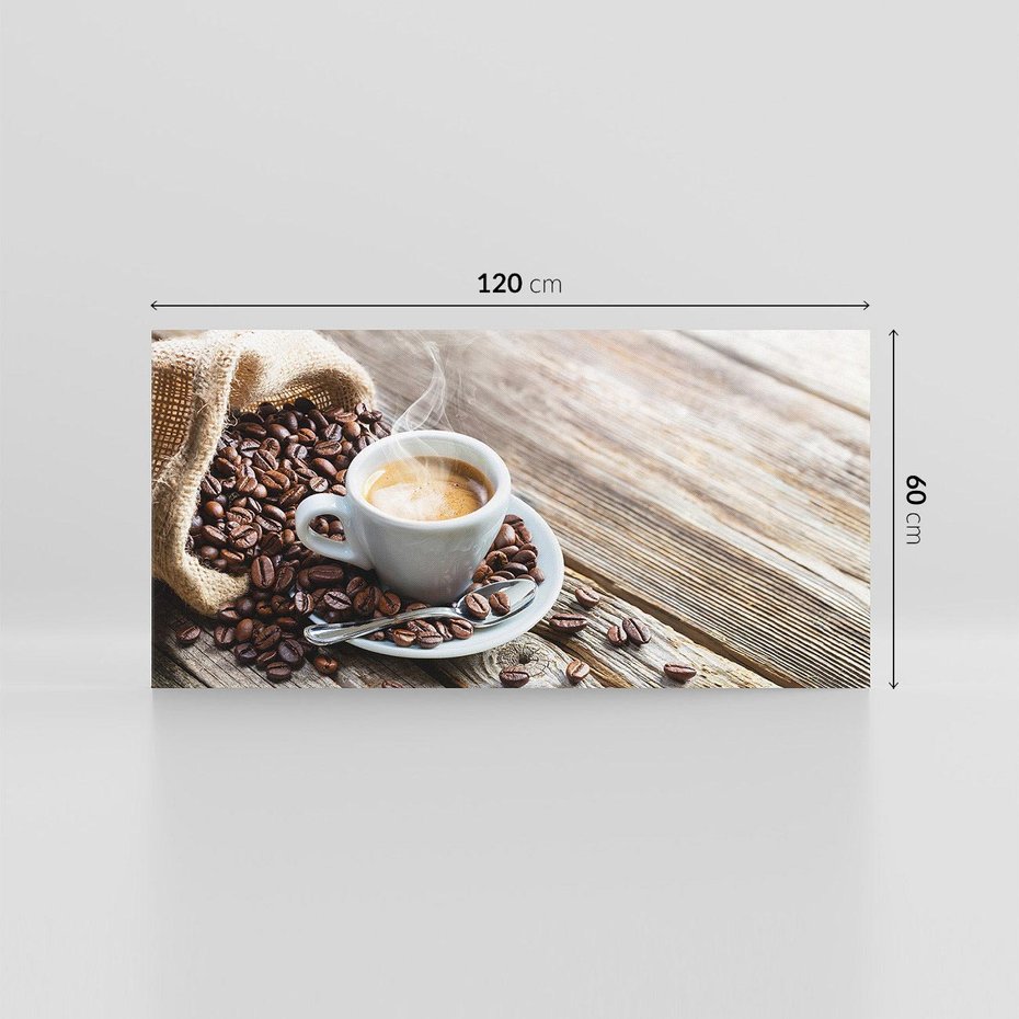 Obraz na płótnie 120x60 - Kawa w filiżance: aromatyczna chwila - kawa, filiżanka
