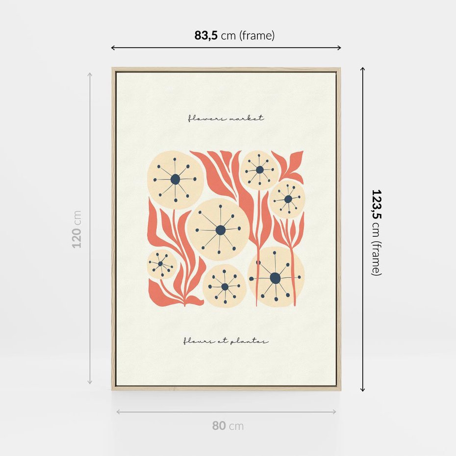 Obraz w ramie 80x120 - Dmuchawce w Abstrakcji - dmuchawce, abstrakcja - rama drewno