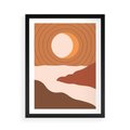 Plakat w ramie 50x70 - Sztuka Zachodu Słońca: Nowoczesna Sceneria - plakat, nowoczesna grafika - rama czarna