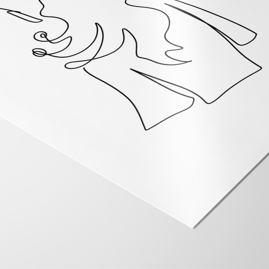 Plakat bez ramy 21x30 - Zaklęte Linie - szkic kobiety, jedną linia