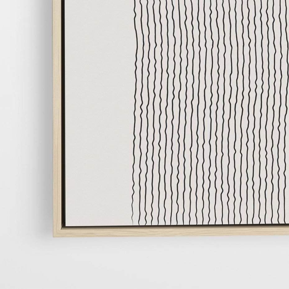 Obraz w ramie 50x50 - Wewnętrzne Widzenia - abstrakcyjna kompozycja, półkole - rama drewno