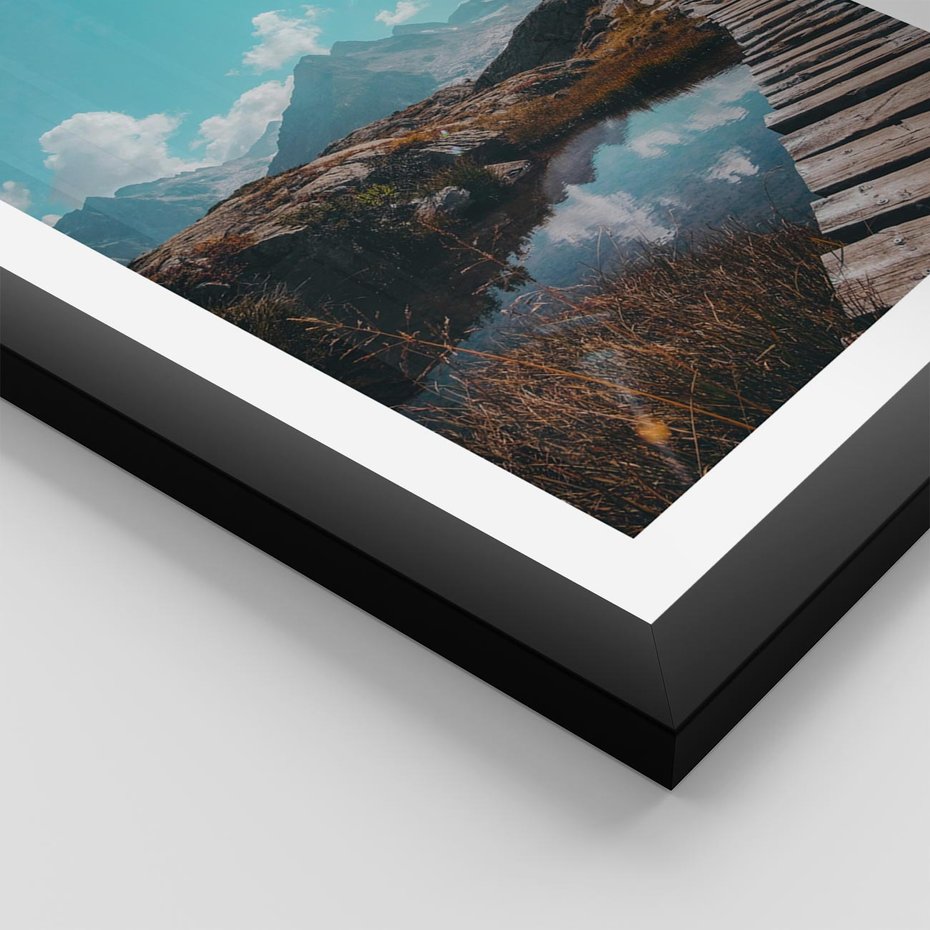 Plakat w ramie 50x70 - Inspirujący Pejzaż - ścieżka, górska - rama czarna