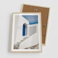 Plakat w ramie 50x70 - Powitanie Wyspy - Santorini, drzwi - rama drewno