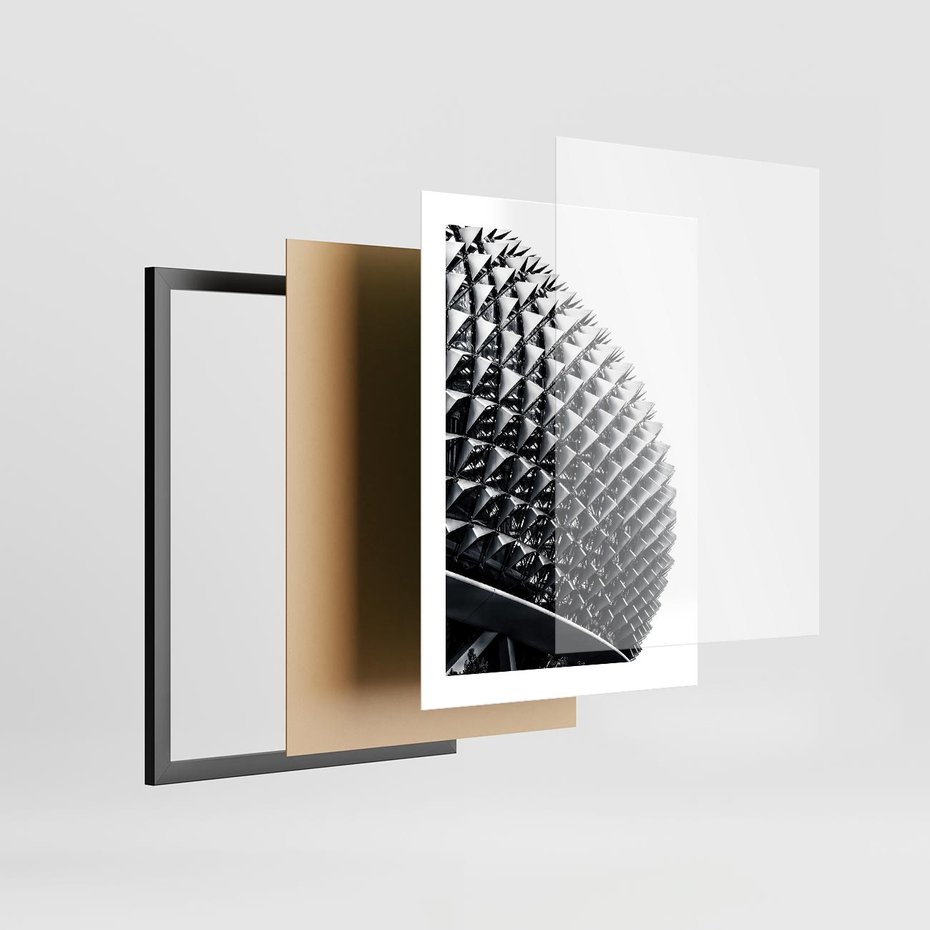 Plakat w ramie 30x40 - Nowoczesność w Czerni i Bieli: Architektoniczna Piękność - nowoczesna architektura, black and white - rama czarna