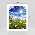 Plakat bez ramy 40x50 - Niebiańska łąka pełna kwiatów - łąka, niebo
