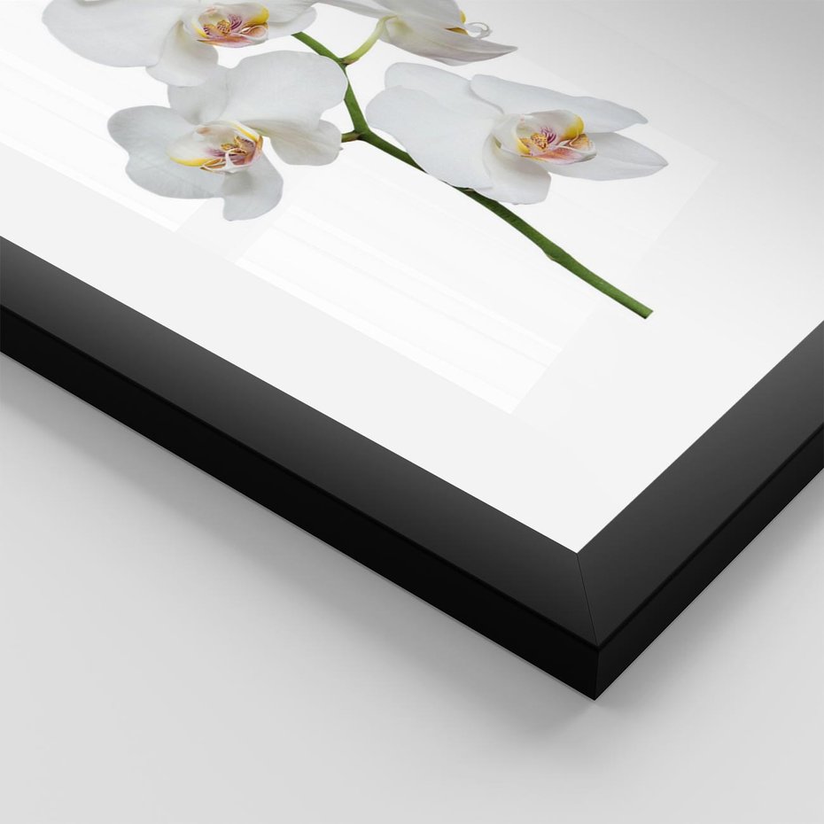 Plakat w ramie 40x50 - Ekskluzywny Relaks - storczyk, spa - rama czarna