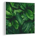 Obraz w ramie 80x80 - Palma Liście Kwiat - palma, liście - rama biała