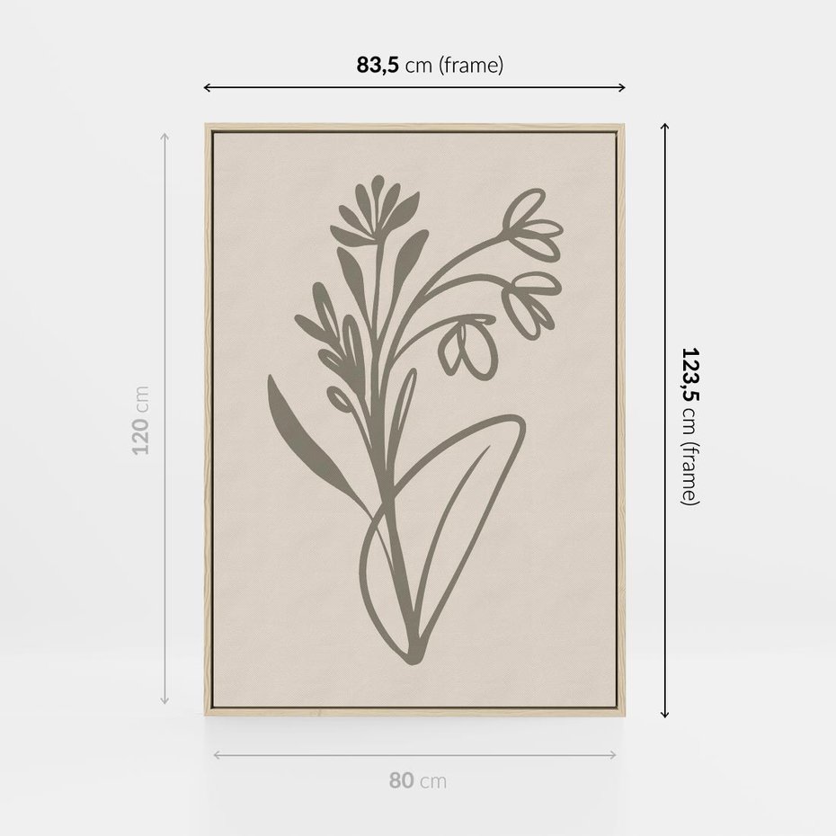 Obraz w ramie 80x120 - Kwiatowe Spektrum - nowoczesny plakat, subtelna sztuka - rama drewno