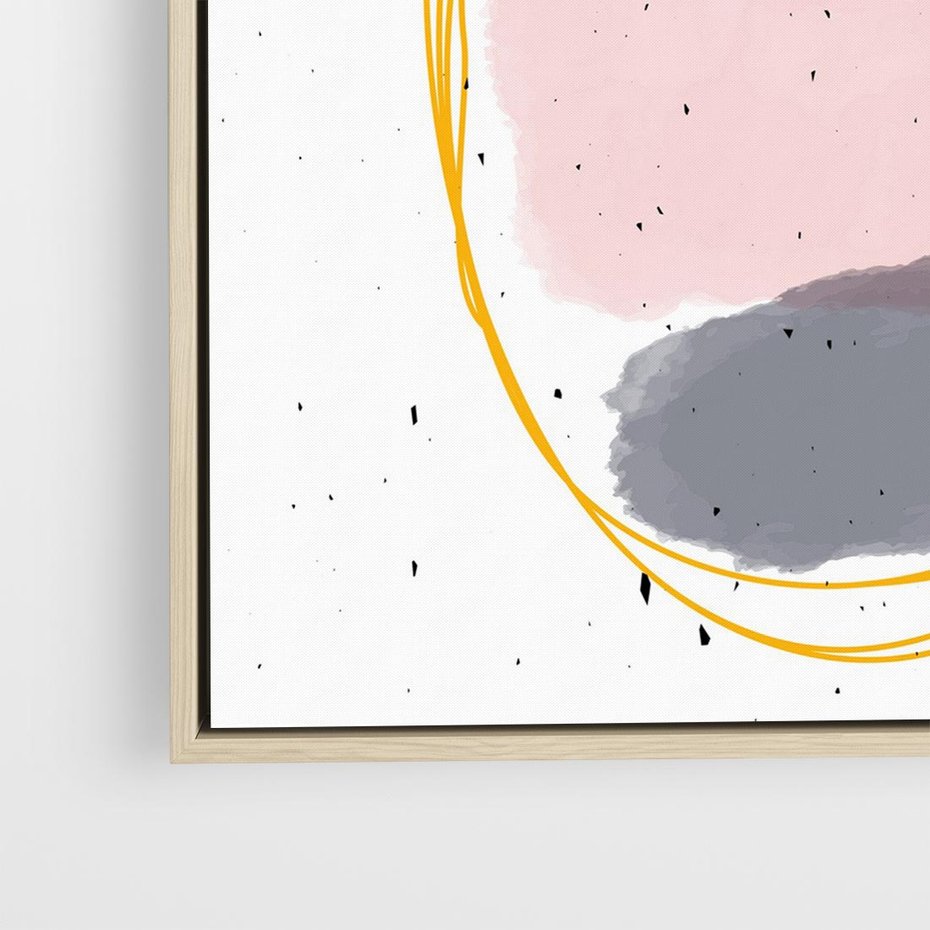 Obraz w ramie 50x50 - Migocące Odbicia - abstrakcyjna kompozycja, jak ręcznie malowana - rama drewno