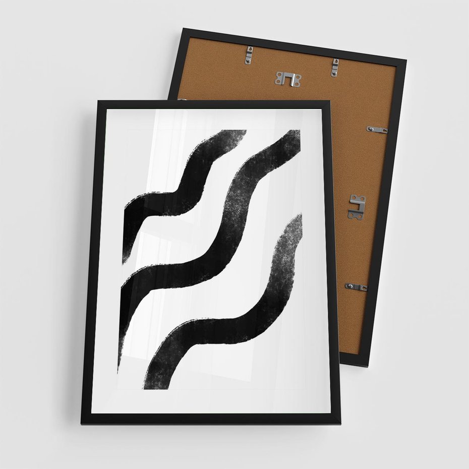 Plakat w ramie 50x70 - Wibracje Plam - abstrakcja, minimalizm - rama czarna