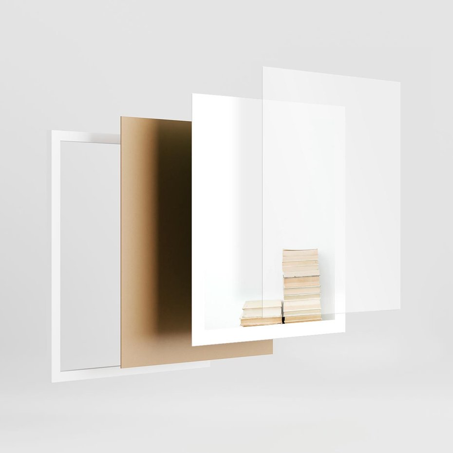 Plakat w ramie 40x50 - Estetyka Literatury - stos książek, minimalistyczna kompozycja - rama biała