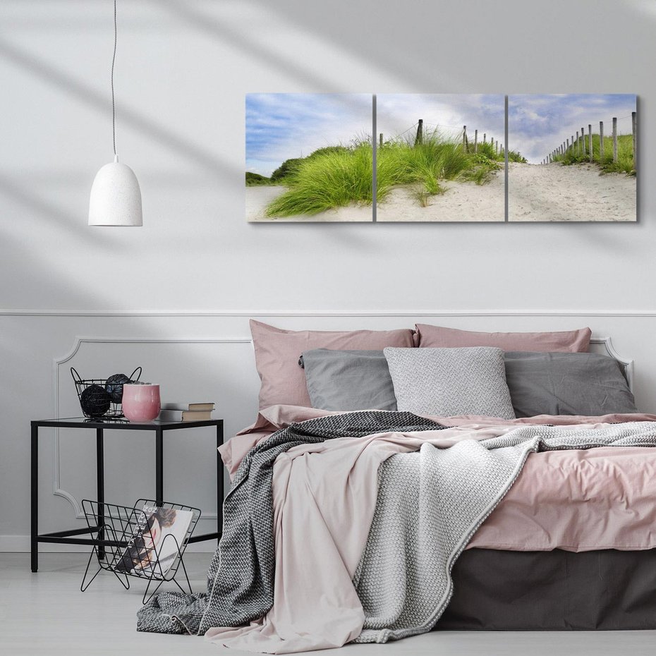 Obraz na płótnie 90x30 - Rajskie wydmy nad plażą - plaża, wydmy