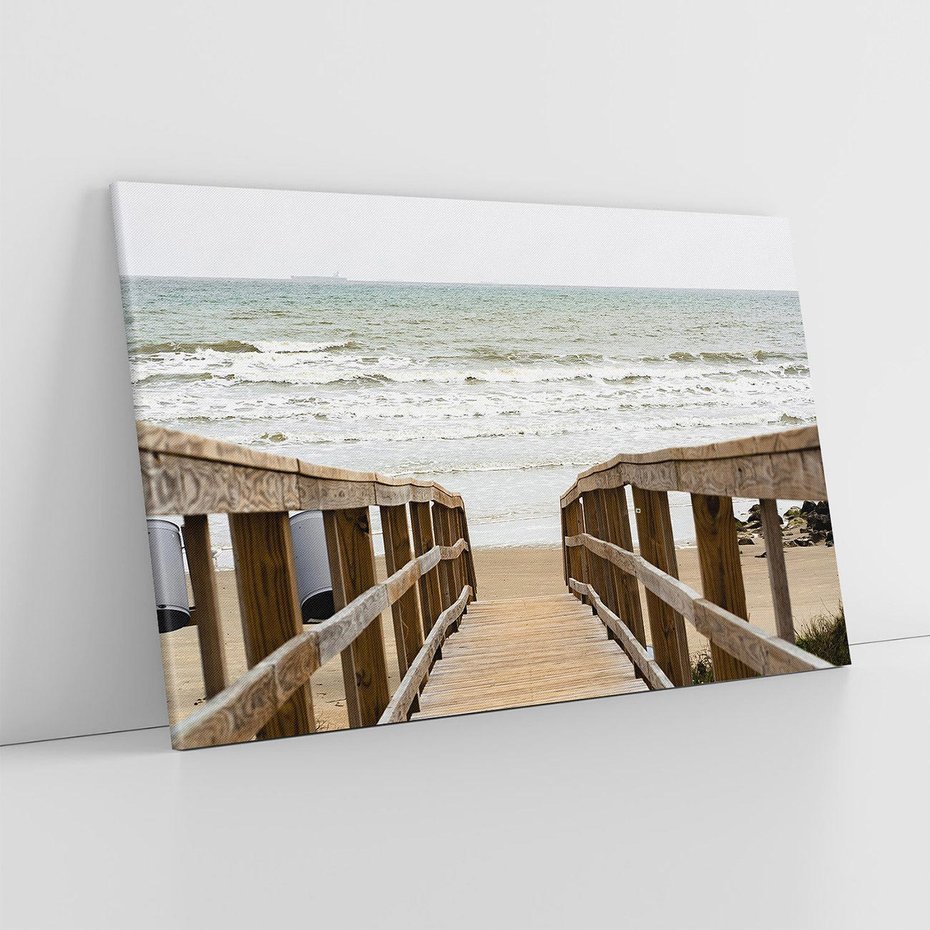 Obraz na płótnie 120x80 - Morze i drewniany pomost - morze, pomost