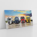Obraz na płótnie 120x60 - Tiry i samochody w ruchu - ciężarówki, tiry