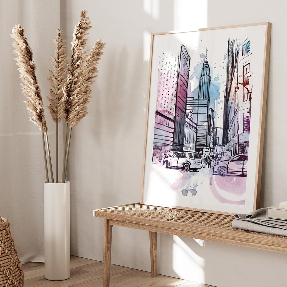 Plakat w ramie 50x70 - Miasto ożywione pulsującym życiem - szkocja, miasto - rama drewno