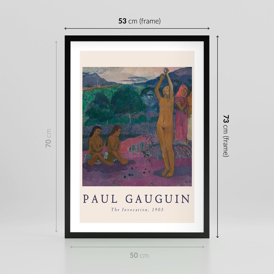 Plakat w ramie 50x70 - Reprodukcja Gauguina: Sztuka Egzotyczna na Plakacie - paul gauguin, plakat - rama czarna