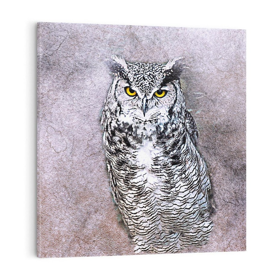 Obraz na płótnie 40x40 - Sztuka abstrakcyjna: Pies - sowa, sztuka