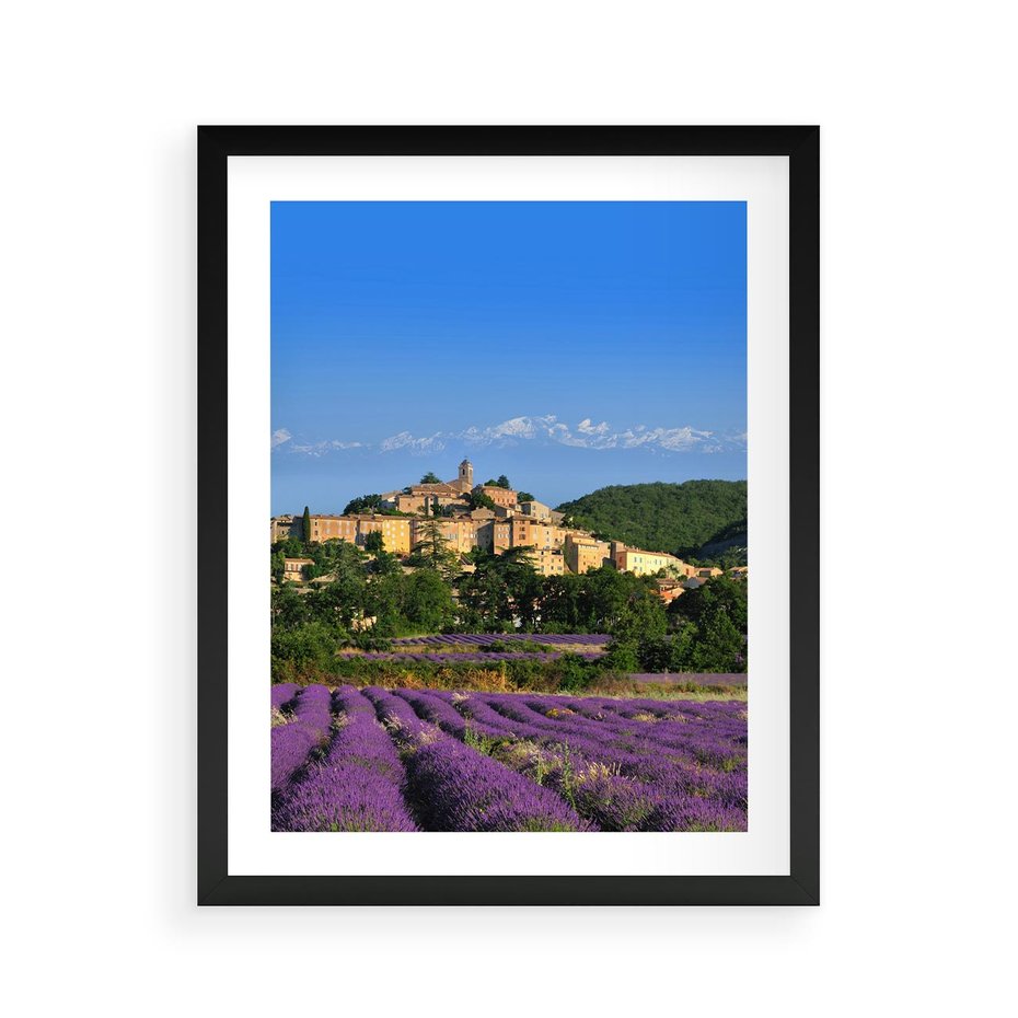 Plakat w ramie 40x50 - Prowansalska Aura - lawenda, Prowansja - rama czarna