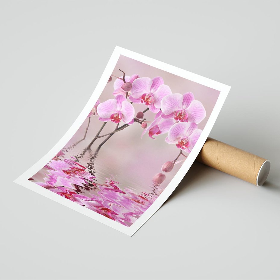 Plakat bez ramy 30x40 - Relaksacyjne spa w otoczeniu storczyka - spa, storczyk