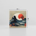 Obraz na płótnie 60x60 - Requiem dla marzeń - sztuka japońska, fale oceanu