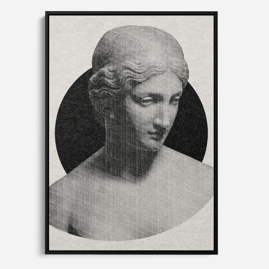 Obraz w ramie 50x70 - Sztuka Zeszłych Czasów - antyczna rzeźba kobiety, posąg - rama czarna