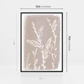 Obraz w ramie 50x70 - Roślinne Przeniknięcia - nowoczesny subtelny plakat, beżowy - rama czarna