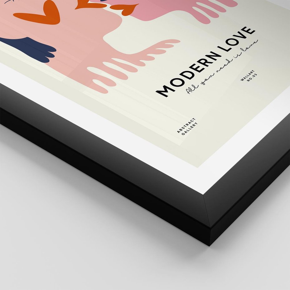 Plakat w ramie 40x50 - Miłość w Kompozycji - miłość, para zakochanych - rama czarna