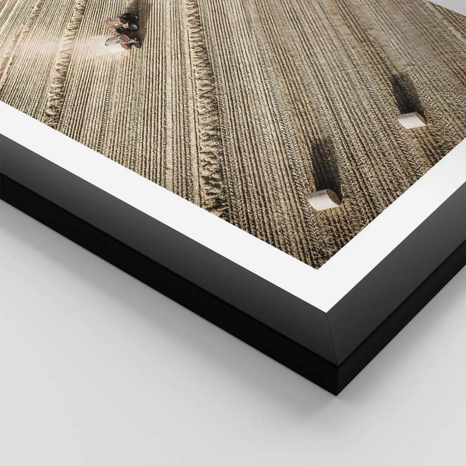 Plakat w ramie 50x70 - Rolnicza Praca - pole, traktor - rama czarna