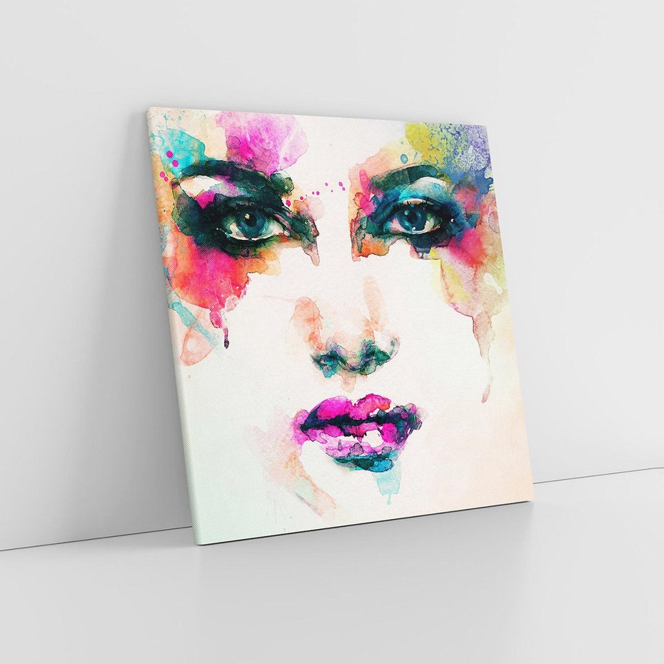 Obraz na płótnie 60x60 - Kobieta Abstrakcja Twarz - kobieta, abstrakcja