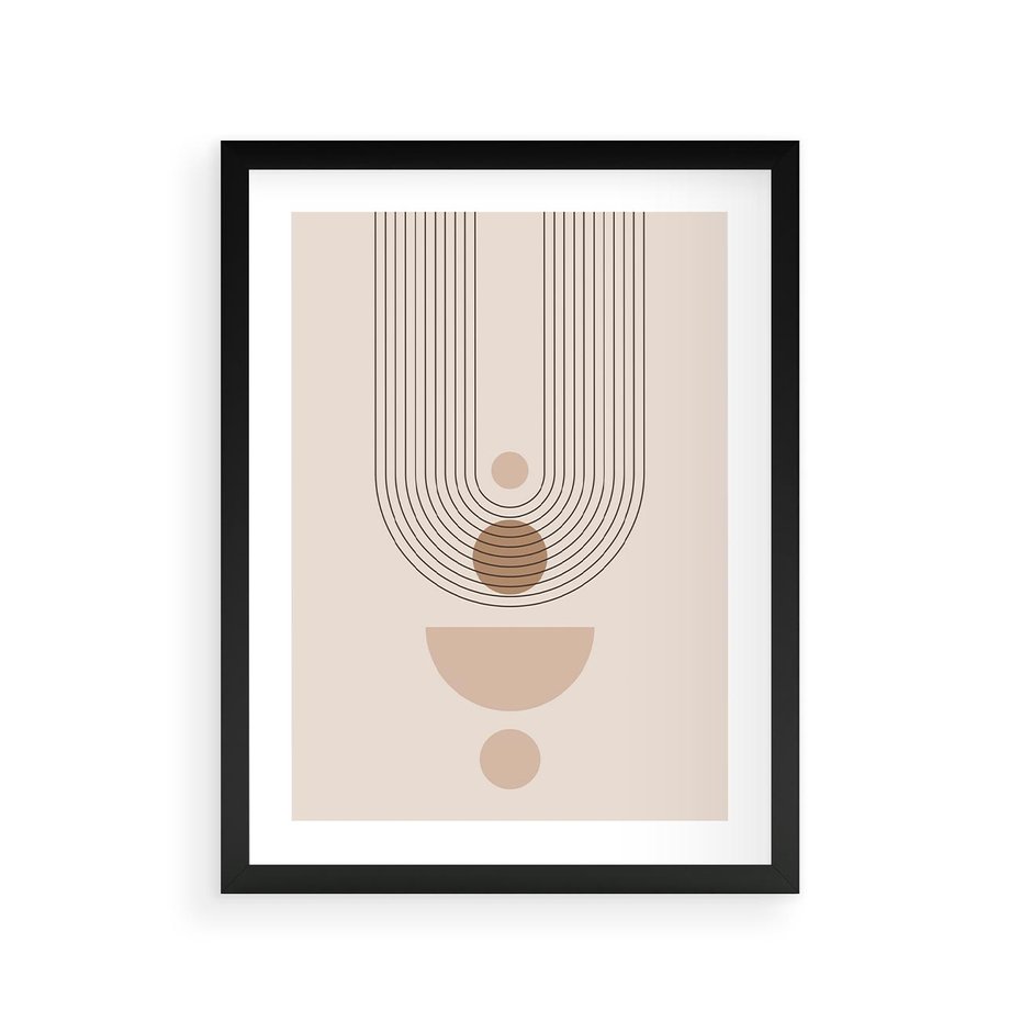 Plakat w ramie 30x40 - Strukturalne Kształty Postępu - boho plakat, minimalizm - rama czarna