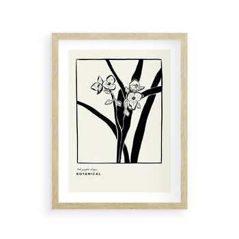 Plakat w ramie 50x70 - Symfonia kwiatowej ekspresji - kwiat, grafika - rama drewno
