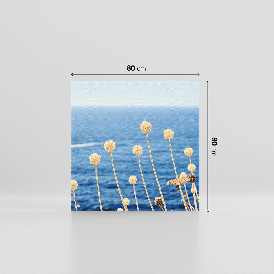 Obraz na płótnie 80x80 - Kontrasty Natury - fotografia, pierwszy plan sucha roślinność