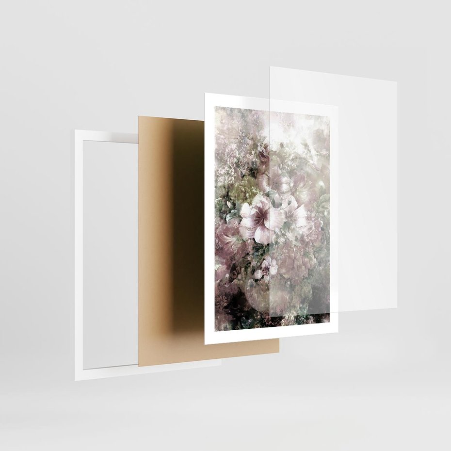 Plakat w ramie 50x70 - Piękno natury na płótnie - kwiaty, olejne - rama biała