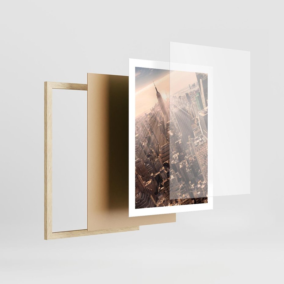 Plakat w ramie 50x70 - Dynamika Nowego Jorku - Nowy Jork, miasto - rama drewno