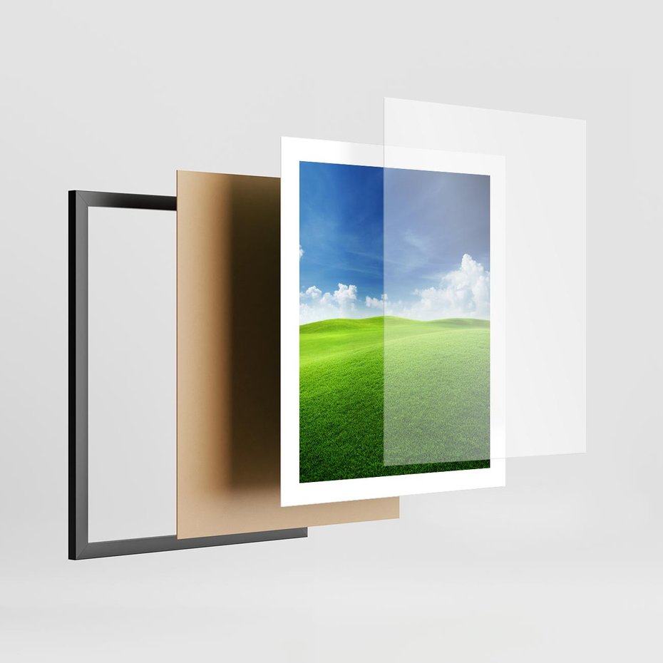 Plakat w ramie 40x50 - Łąka pod Niebem - łąka, niebo - rama czarna