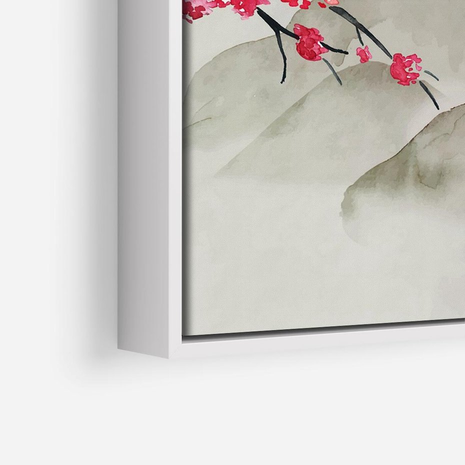 Obraz w ramie 70x50 - Harmonia Japandi - styl japandi, japonia - rama biała