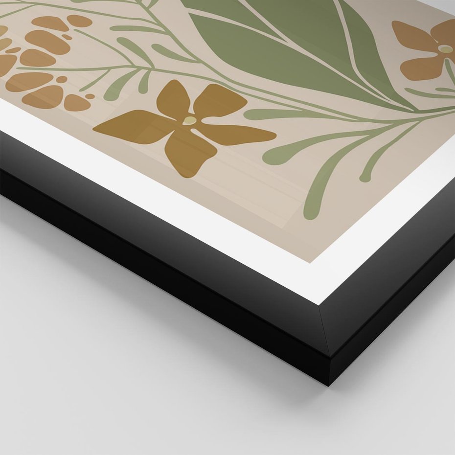 Plakat w ramie 30x40 - Subtelność Utajona - nowoczesny plakat, roślinność - rama czarna