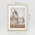 Plakat w ramie 30x40 - Boho Urok - trawy, pampas - rama drewno